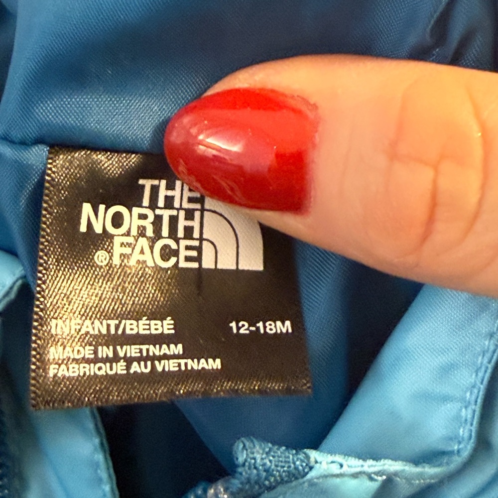 The North Face Blue Hooded Jacket 12-18m - Picture 3 of 4